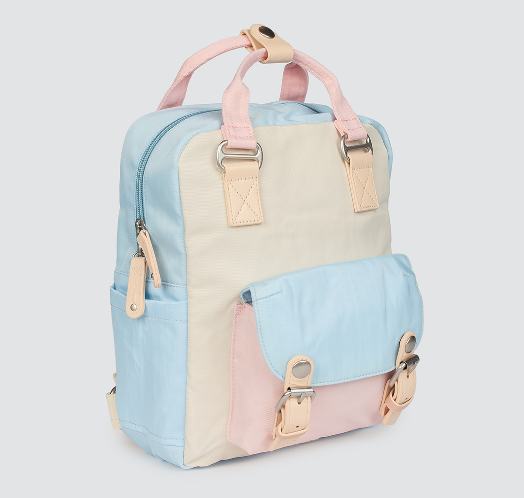 Рюкзак женский текстильный Мармалато, цвет Бежевый-голубой-розовый #2