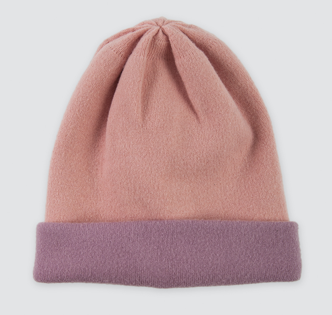 Двусторонняя шапка Мармалато, цвет Темно-розовый-пудровый #1