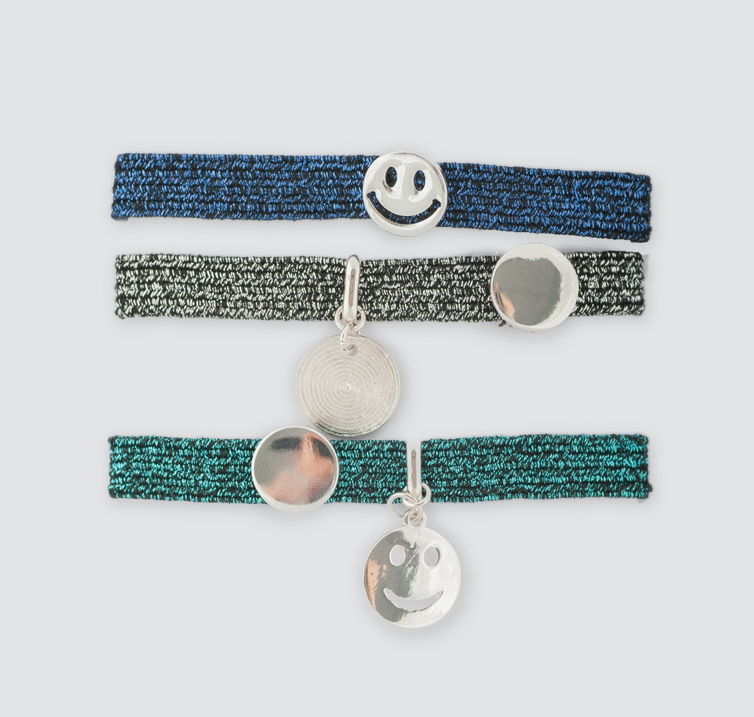 Набор браслетов (3 шт) Мармалато, цвет Синий-зеленый-черный #1