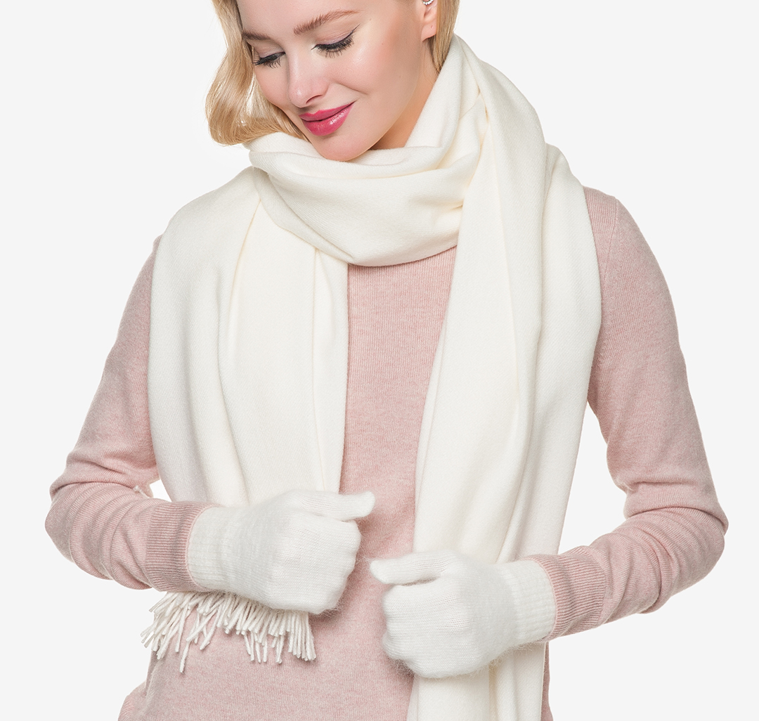Белые женские рукавицы Мармалато, цвет Белый #2