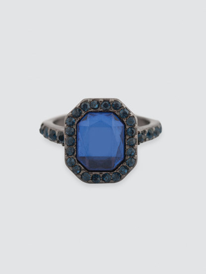 Кольцо Мармалато, цвет Черный-синий #1