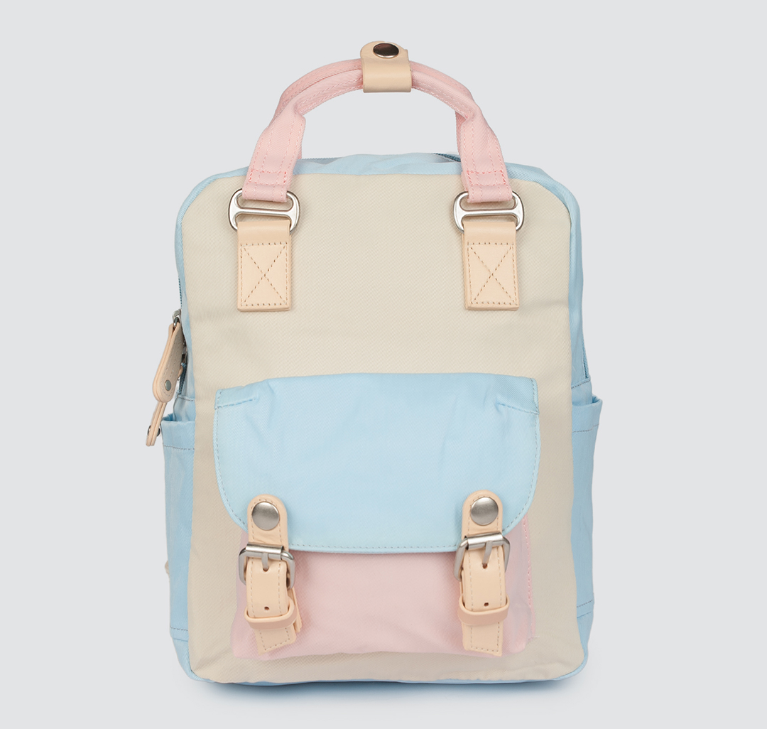 Рюкзак женский текстильный Мармалато, цвет Бежевый-голубой-розовый #1