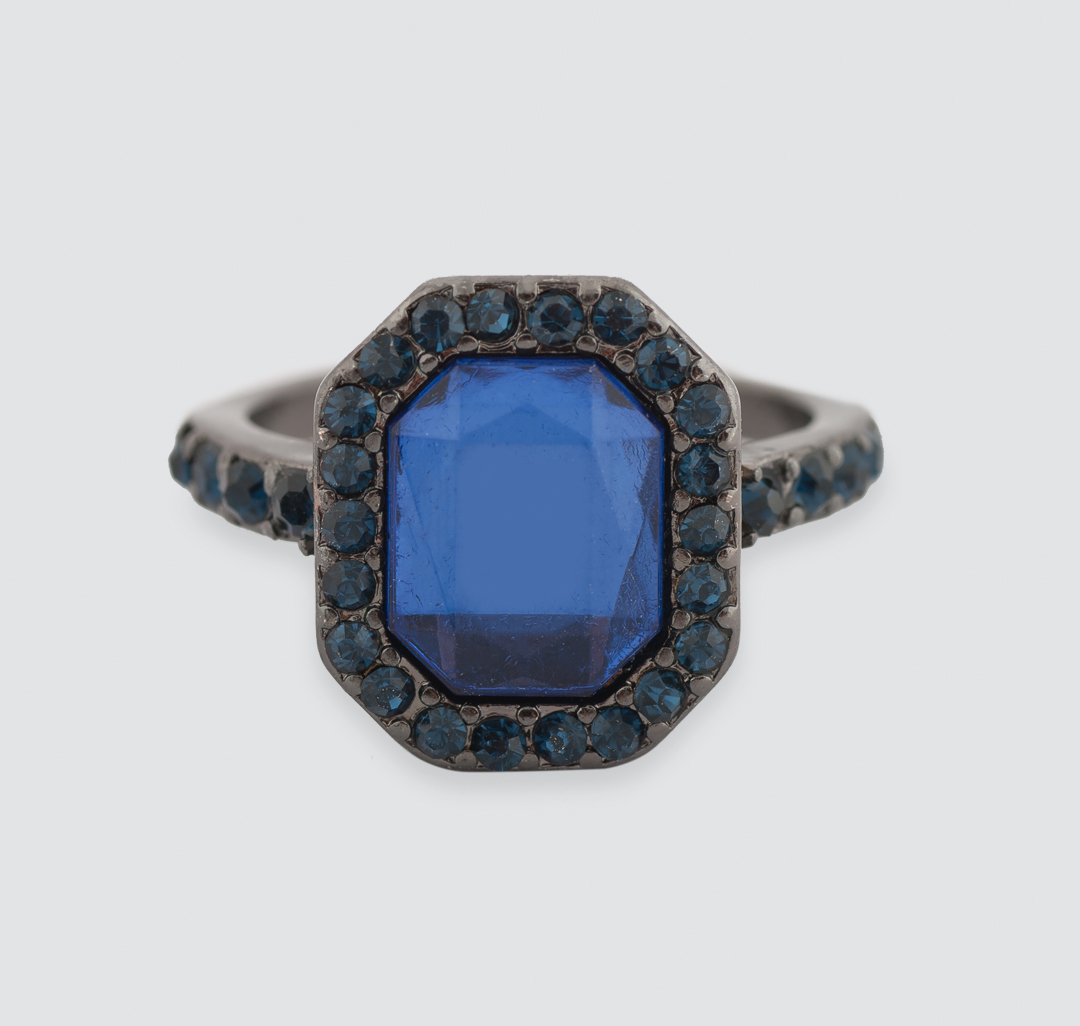 Кольцо Мармалато, цвет Черный-синий #3