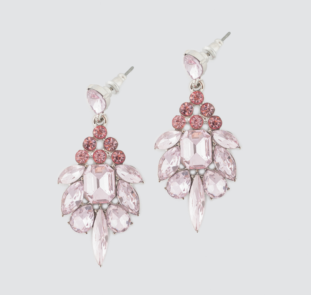 Серьги Мармалато, цвет Серебро-розовый #1