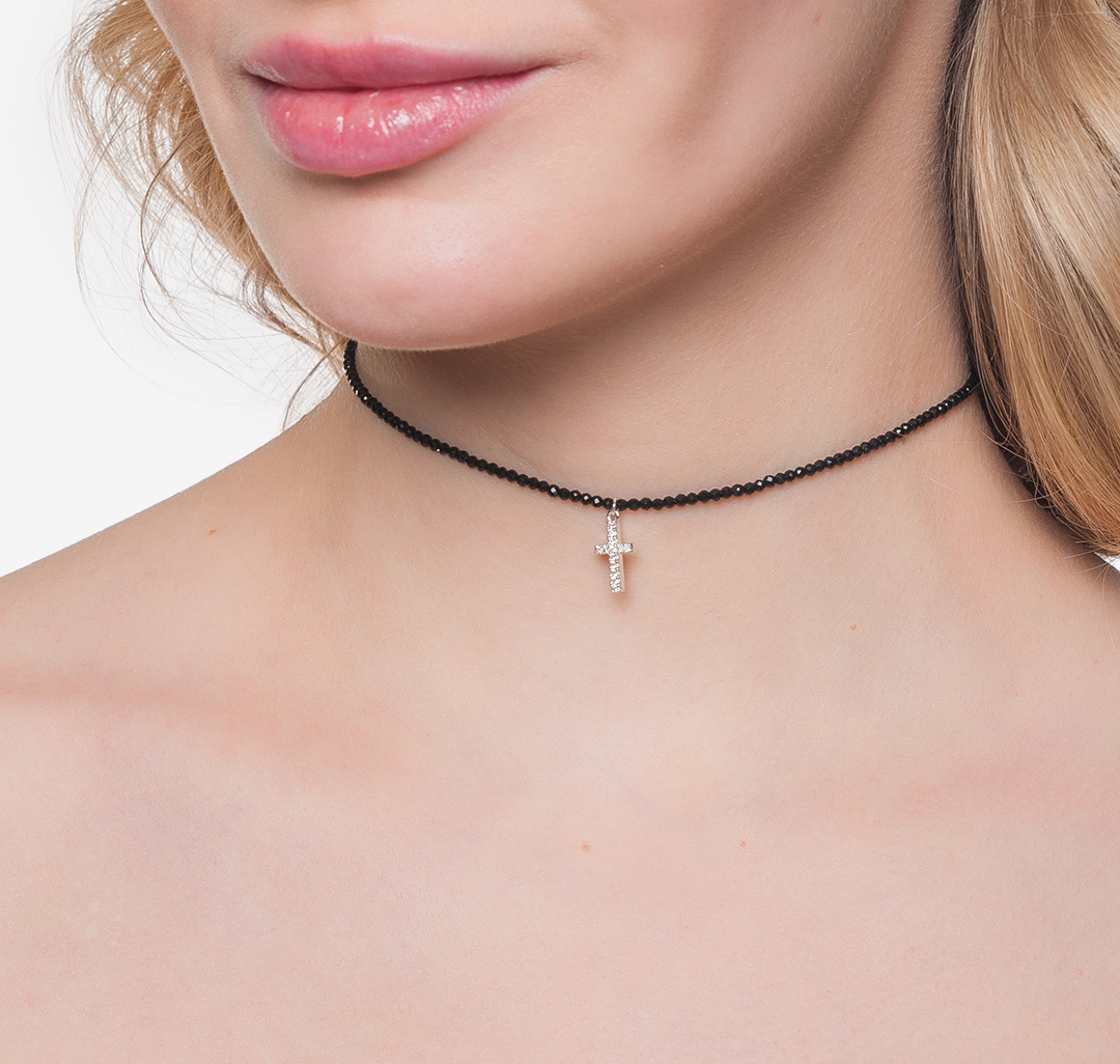 Колье Мармалато, цвет Черный-белое серебро #3