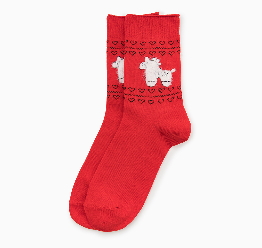 Носки (1 пара) Мармалато, цвет Красный-белый-черный #2