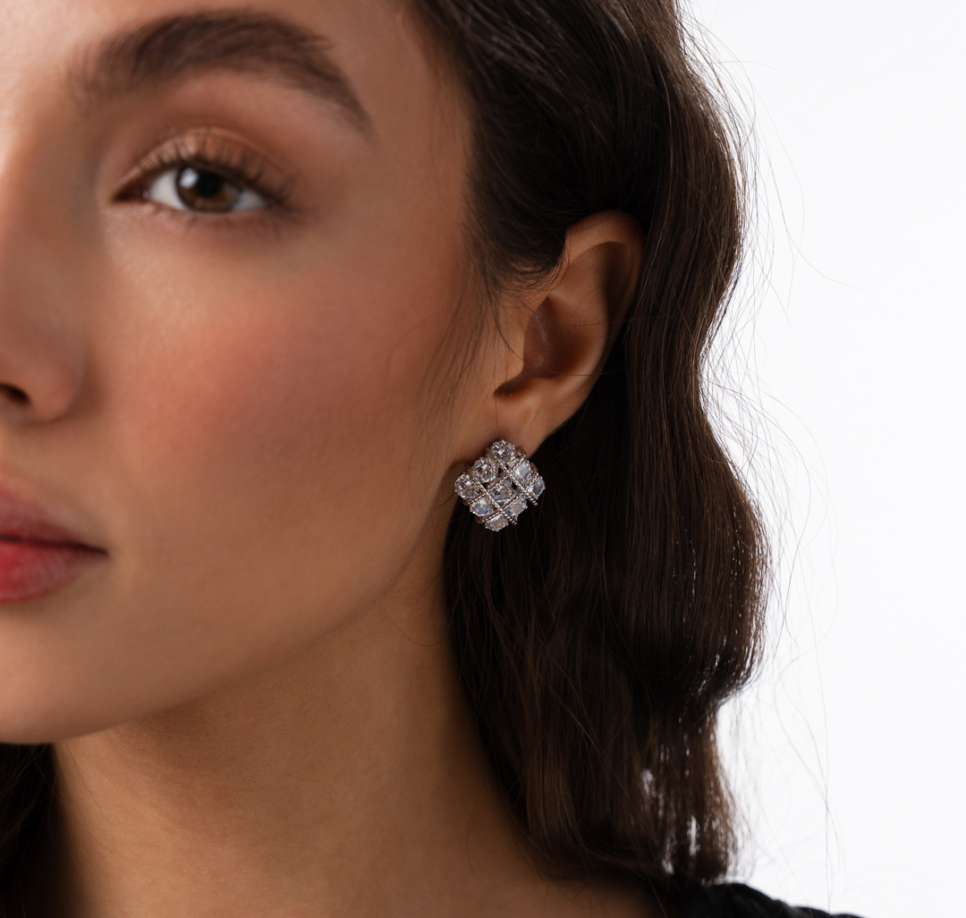 Серьги Мармалато, цвет Белое серебро-прозрачный #4