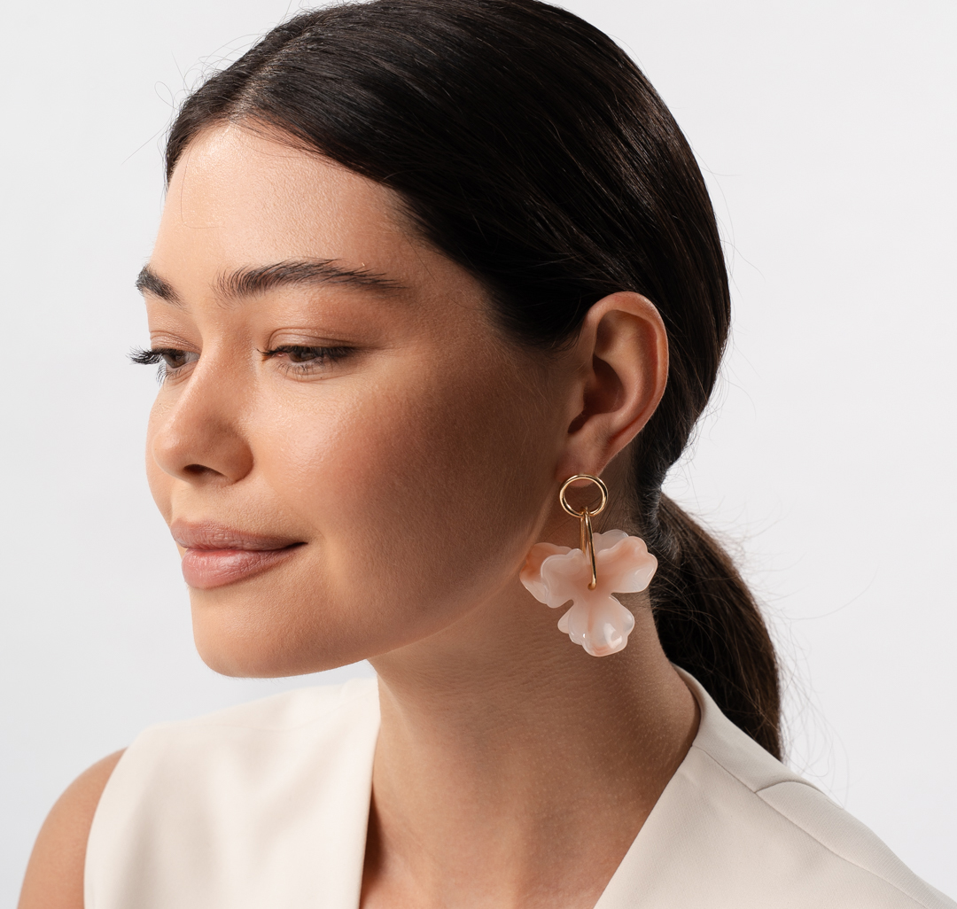 Серьги Мармалато, цвет светло-розовый-золото #2