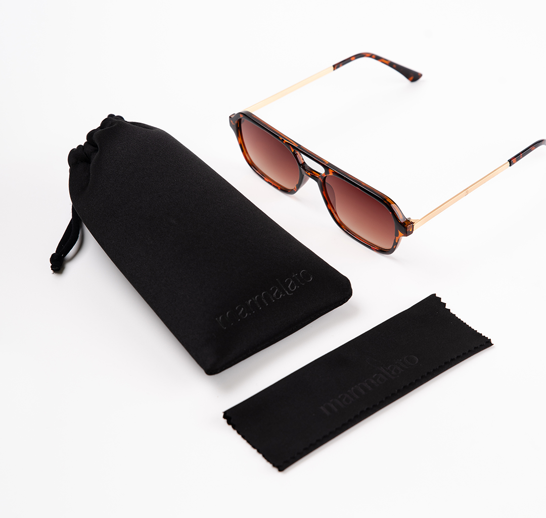 Очки солнцезащитные коричневые Мармалато, цвет Коричневый-бежевый-золото #7