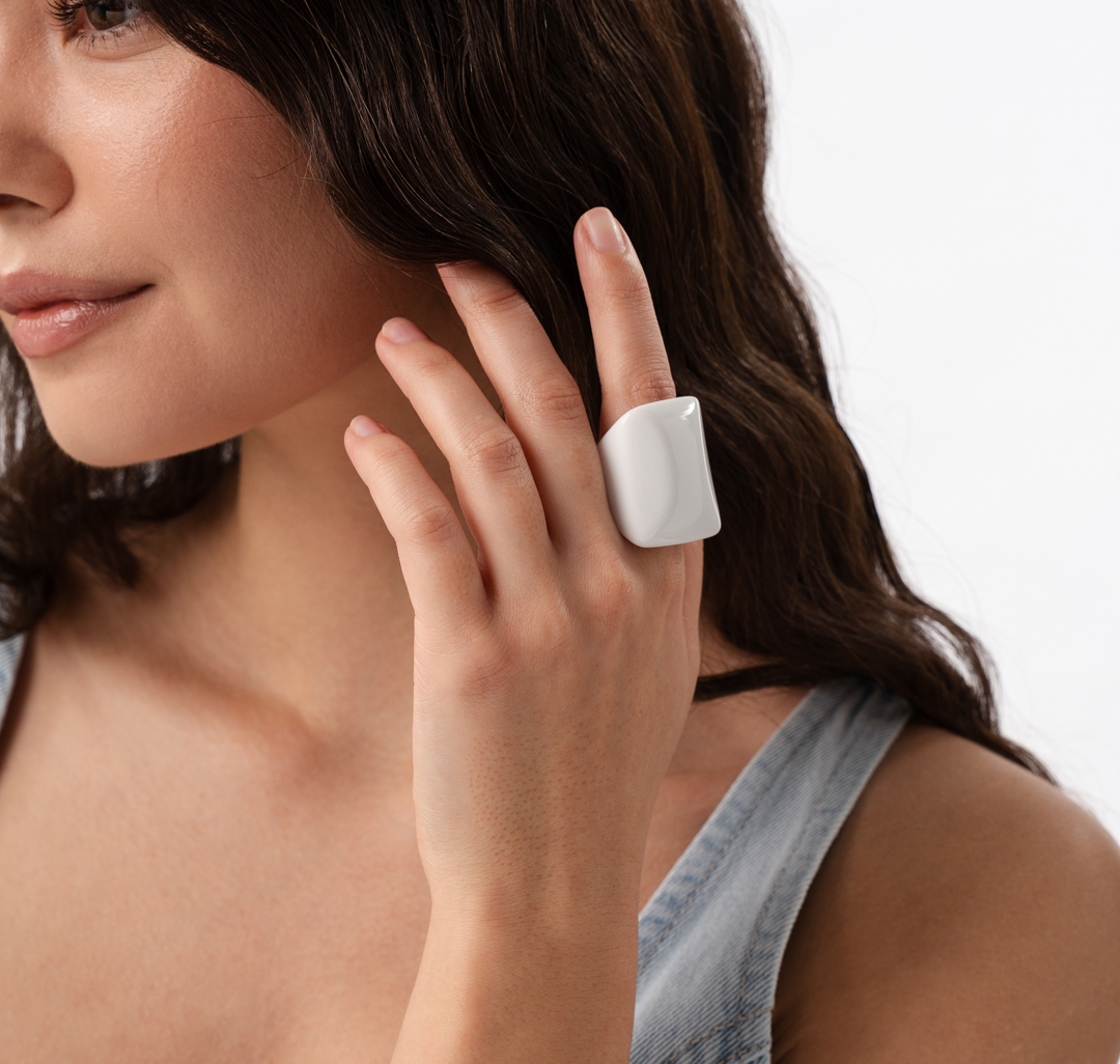 Кольцо Мармалато, цвет белый #1