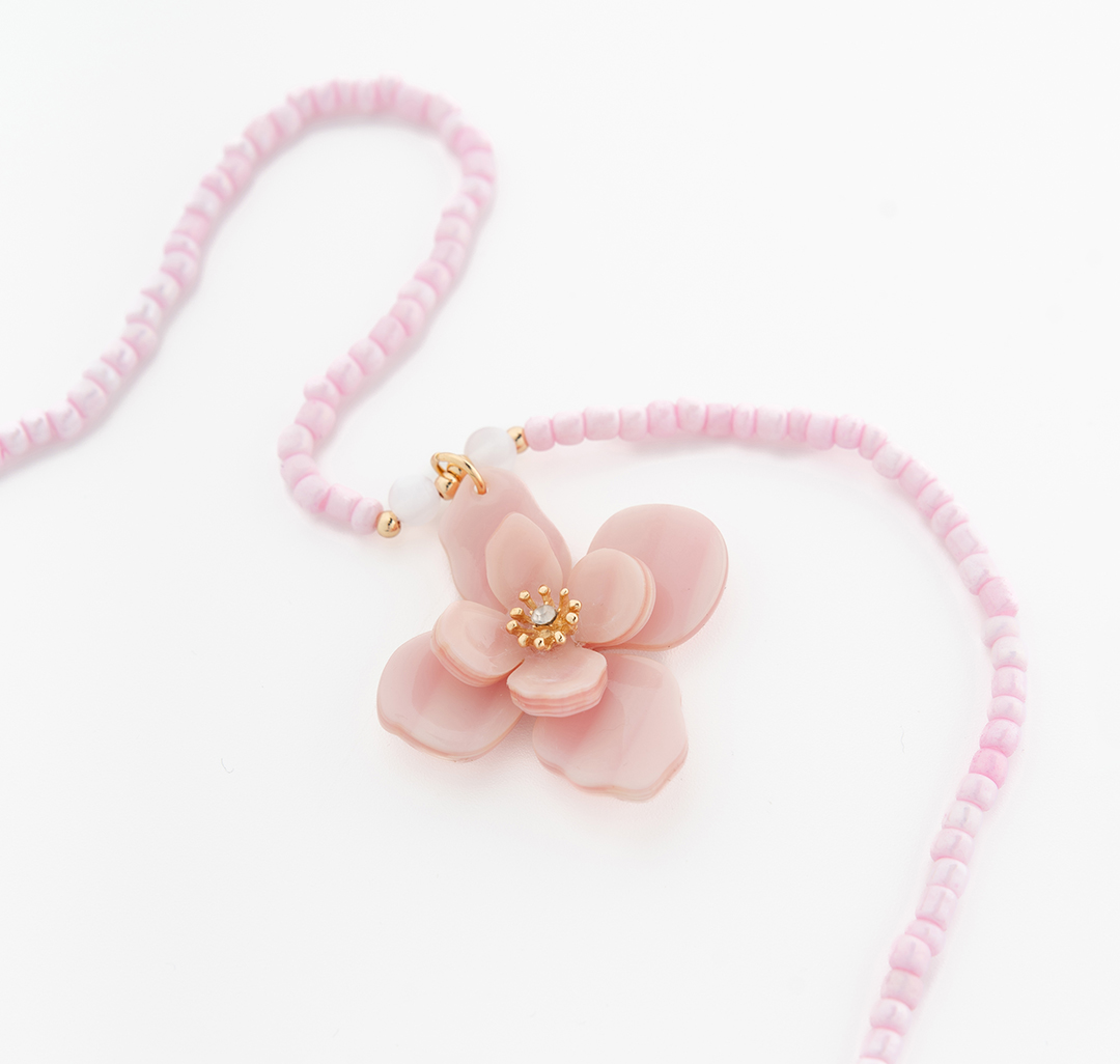 Колье Мармалато, цвет розовый-молочный-золото #4