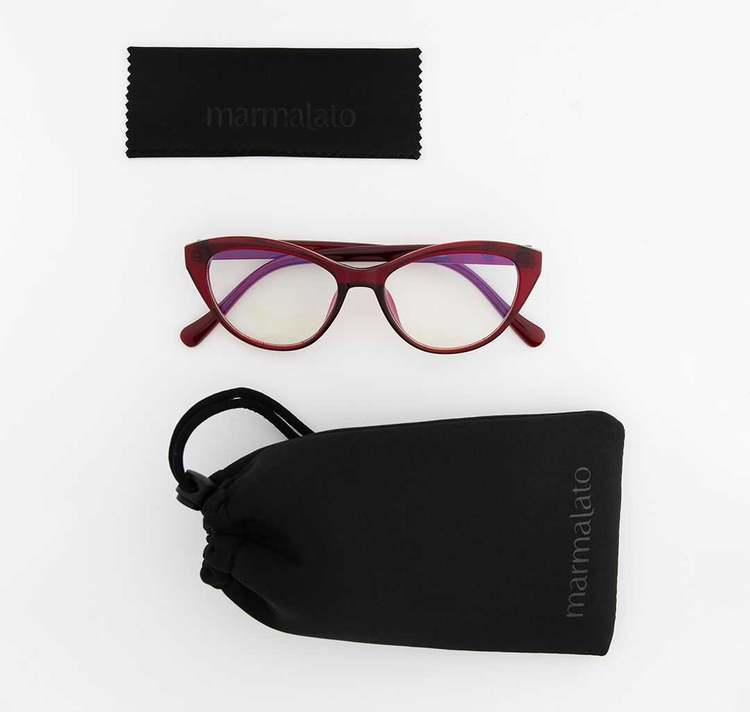 Очки имиджевые прозрачные-винные Мармалато, цвет прозрачный-винный #8