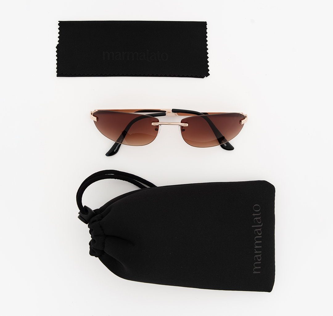 Очки с чехлом Мармалато, цвет светло-коричневый-золото #7