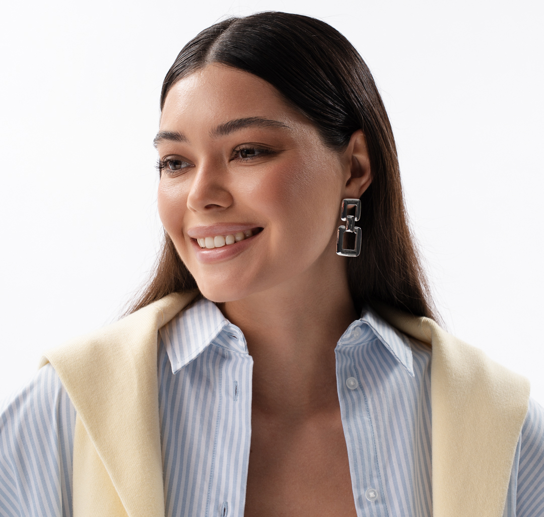 Серьги Мармалато, цвет белое серебро #3