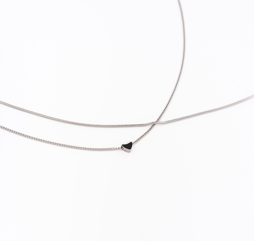 Набор колье (2шт) Мармалато, цвет серебро #2