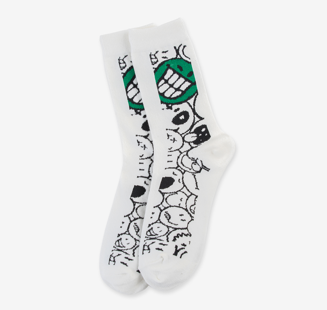 Носки (1 пара) Мармалато, цвет Белый-черный-зеленый #1