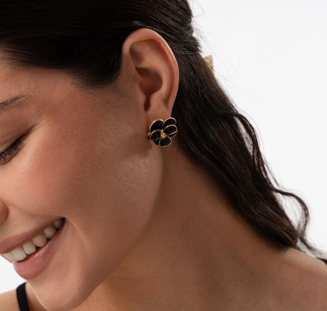 Серьги Мармалато, цвет черный-золото #2