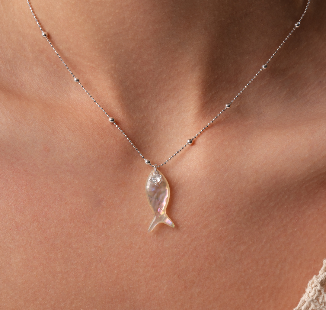 Колье Мармалато, цвет зеленый-белое серебро-прозрачный #2