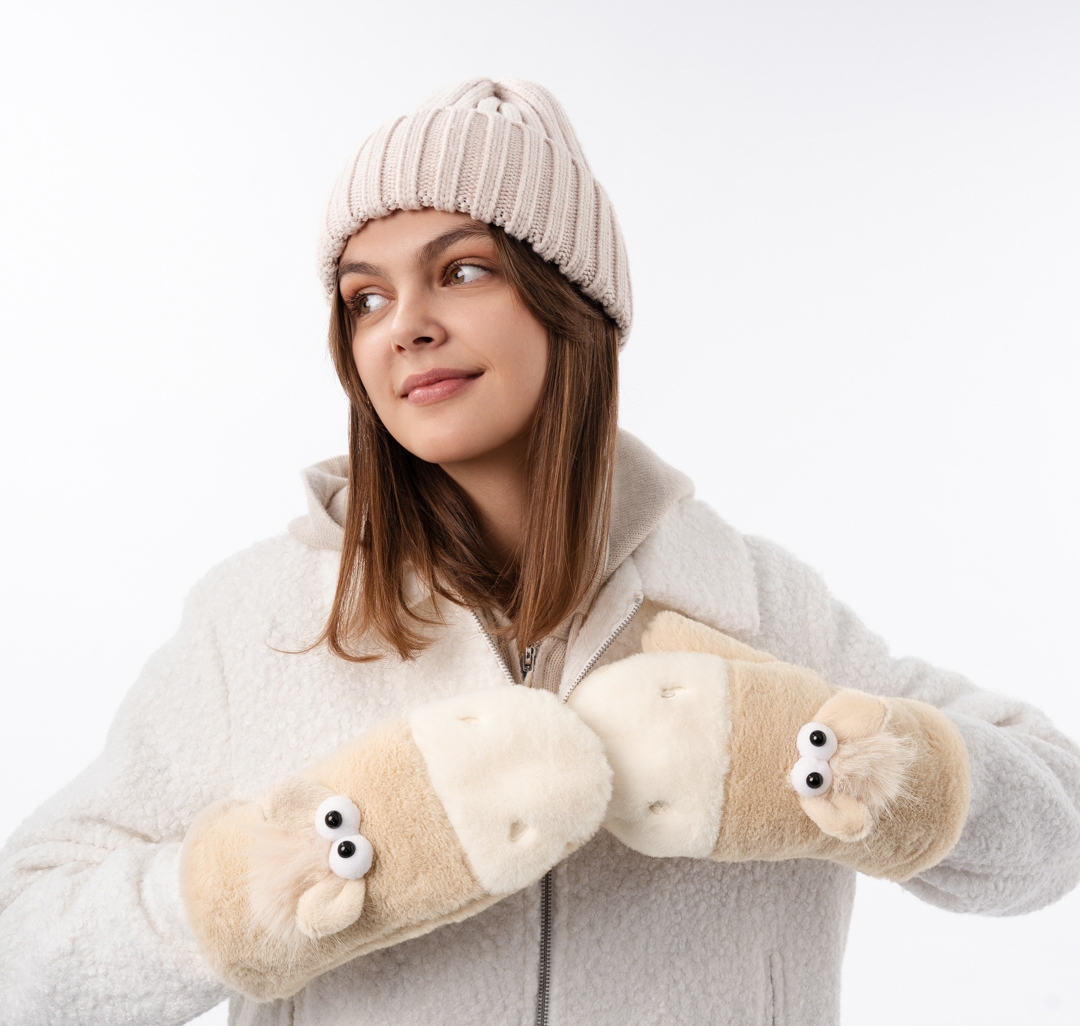 Рукавицы Мармалато, цвет Молочный #4