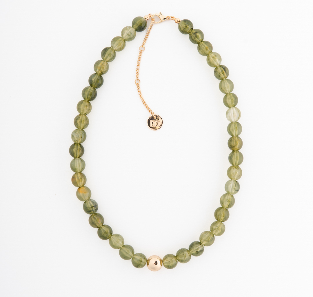 Колье Мармалато, цвет зеленый-золото #3