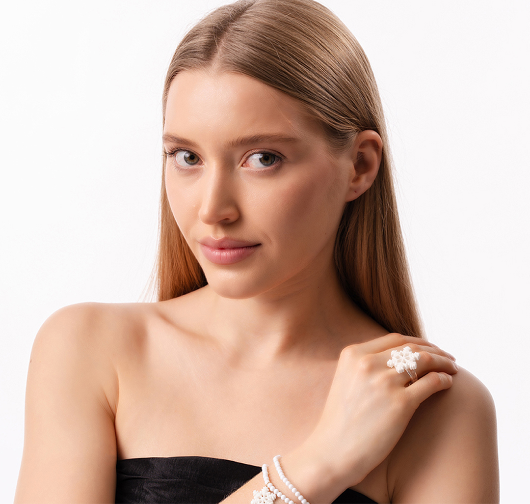 Кольцо Мармалато, цвет Белый-прозрачный #2