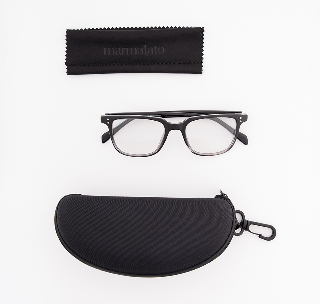 Очки с чехлом Мармалато, цвет прозрачный-черный-серый #8