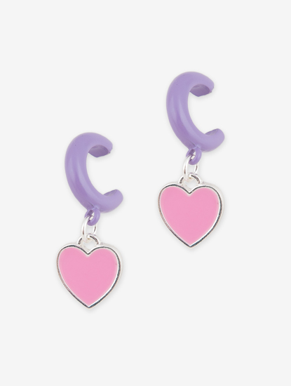 Серьги 868-1542 138386 цвет лиловый-розовый-белое серебро