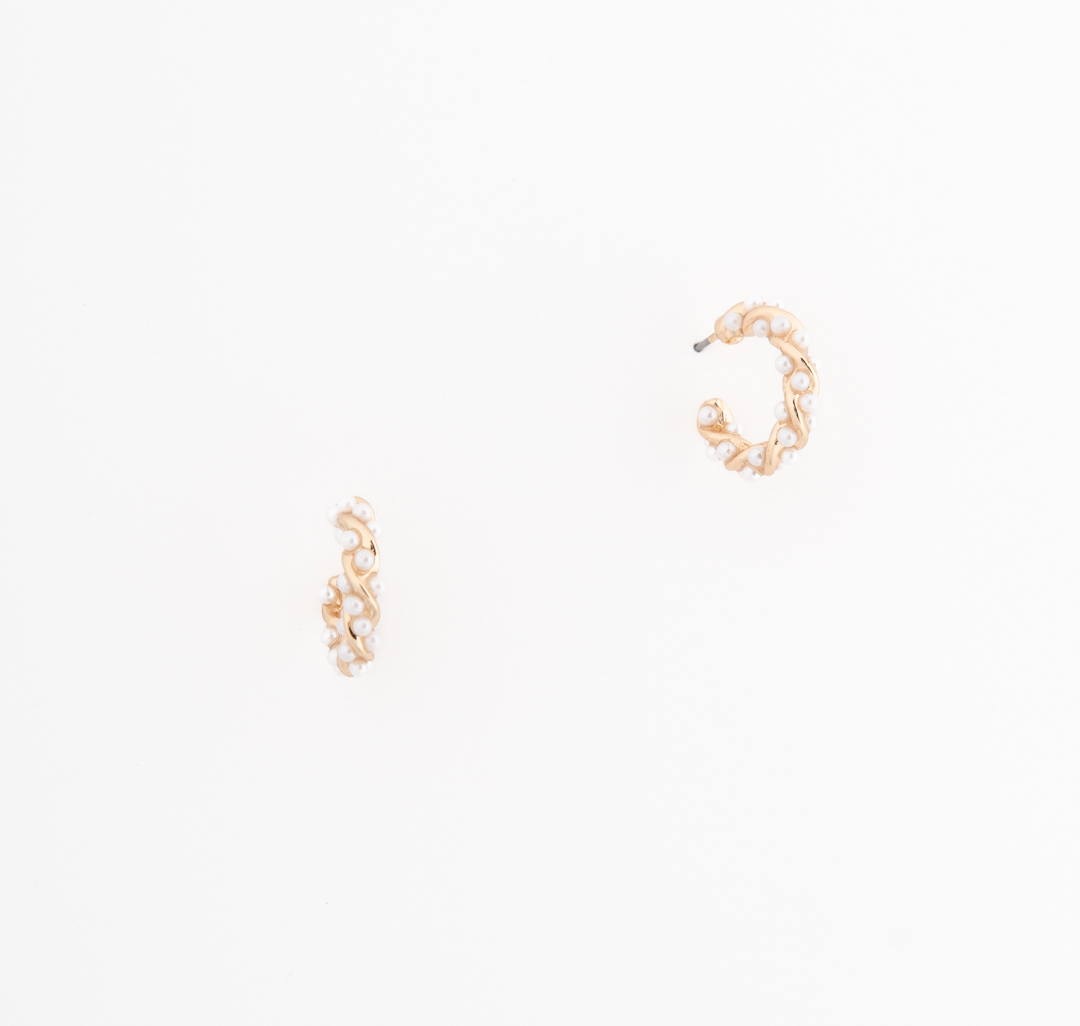 Серьги Мармалато, цвет золото-жемчуг #4