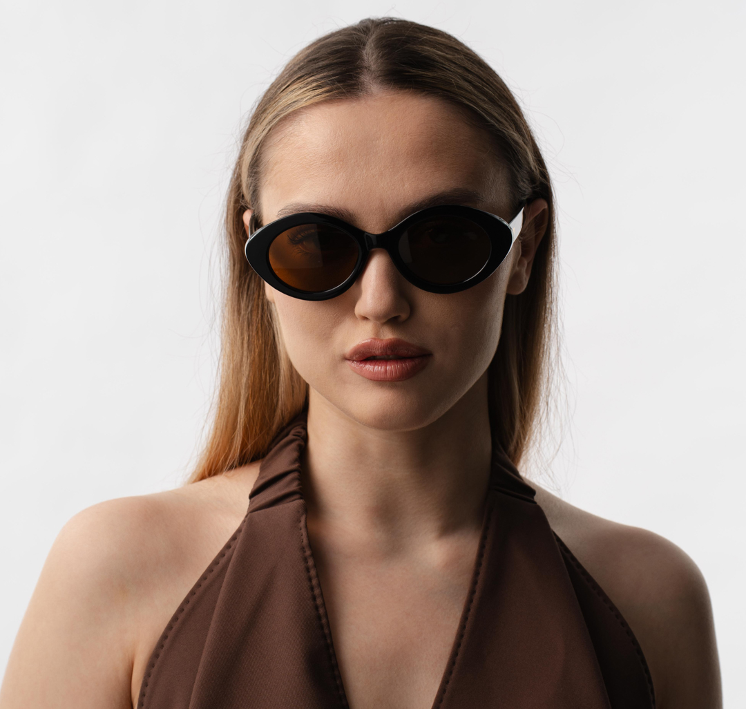 Очки с чехлом Мармалато, цвет черный-коричневый-золото #2