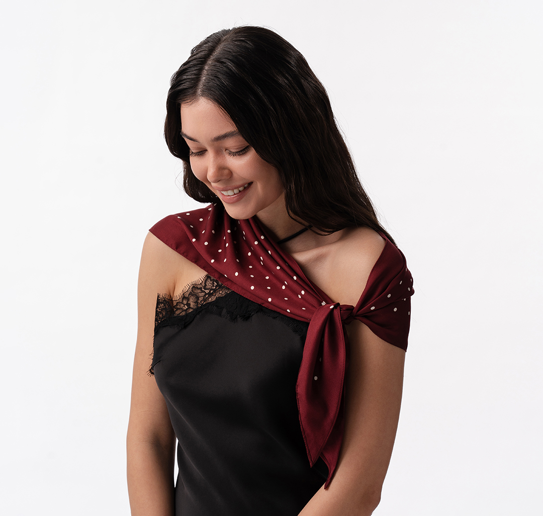 Платок Мармалато, цвет бордовый-молочный #1