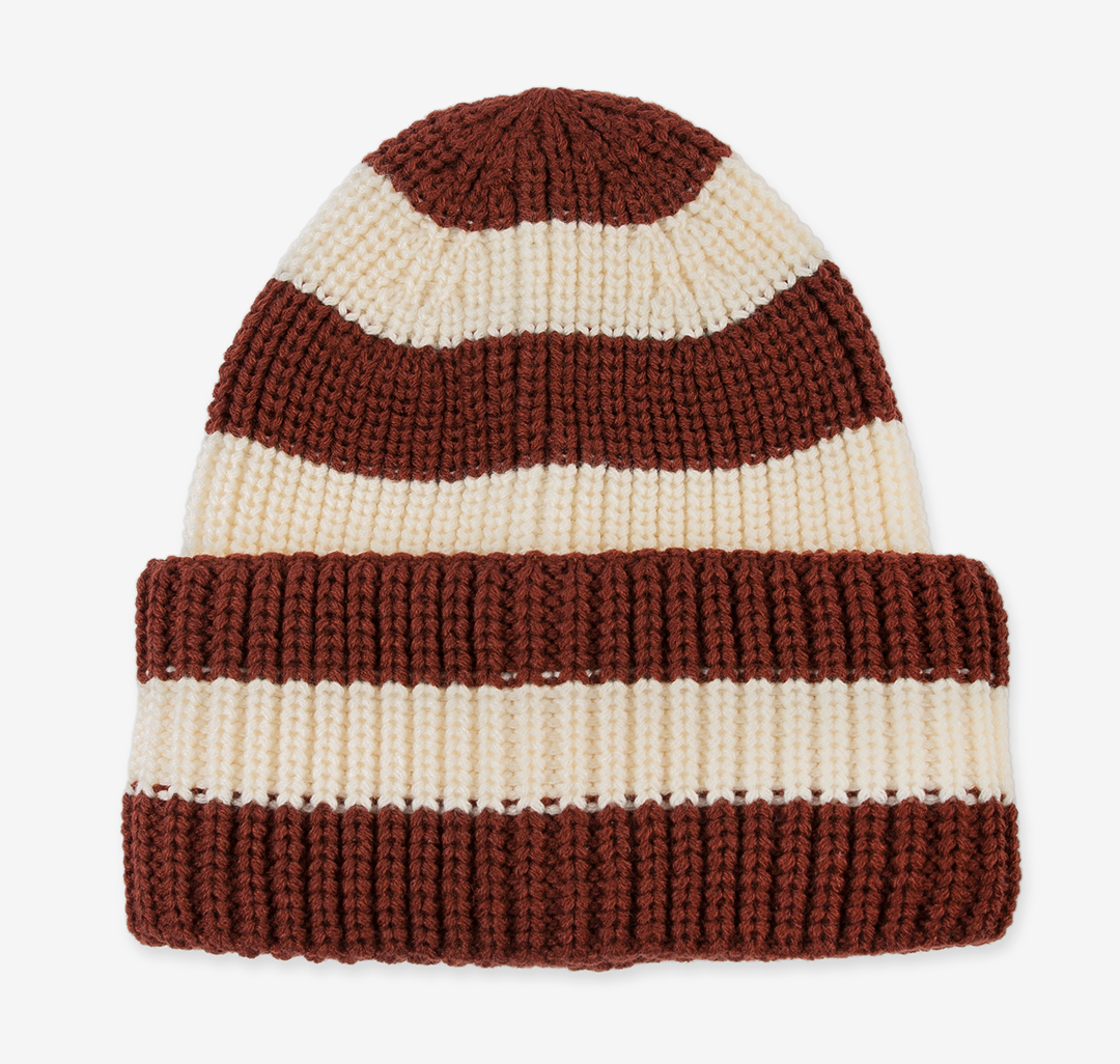 Полосатая шапка Мармалато, цвет Коричневый-молочный #2