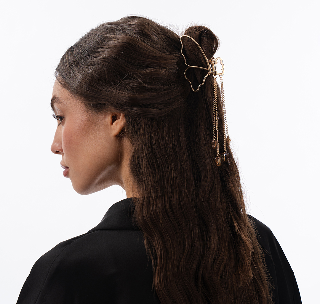 Заколка-краб Мармалато, цвет Золото-прозрачный #4