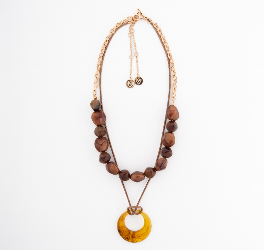 Набор колье (2 шт) Мармалато, цвет коричневый-золото #6