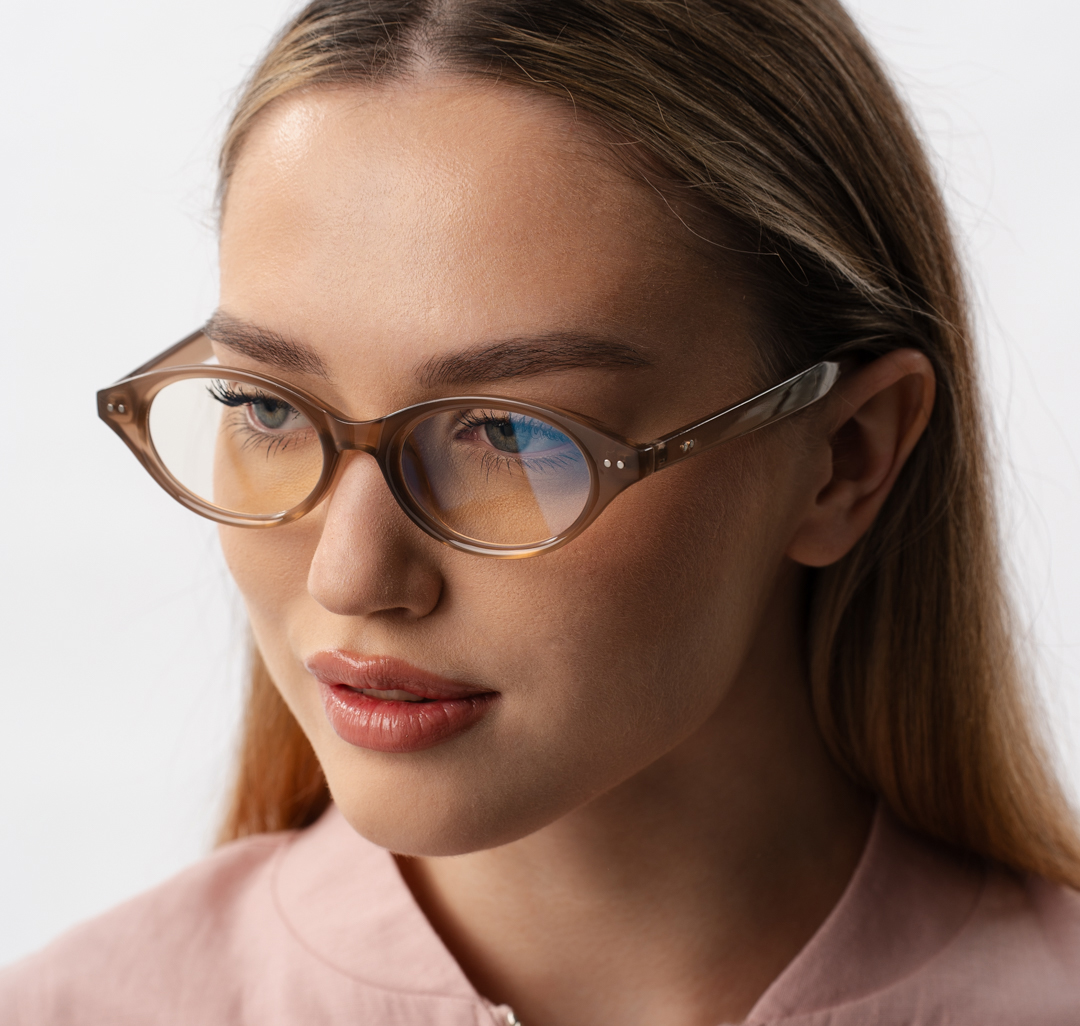 Очки с чехлом Мармалато, цвет бежевый-прозрачный #1