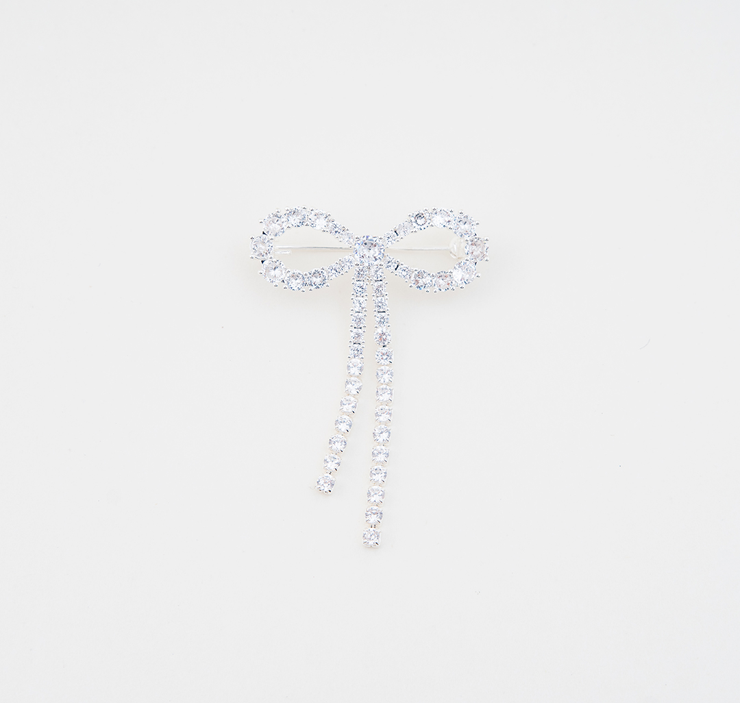 Брошь Мармалато, цвет белое серебро-прозрачный #1