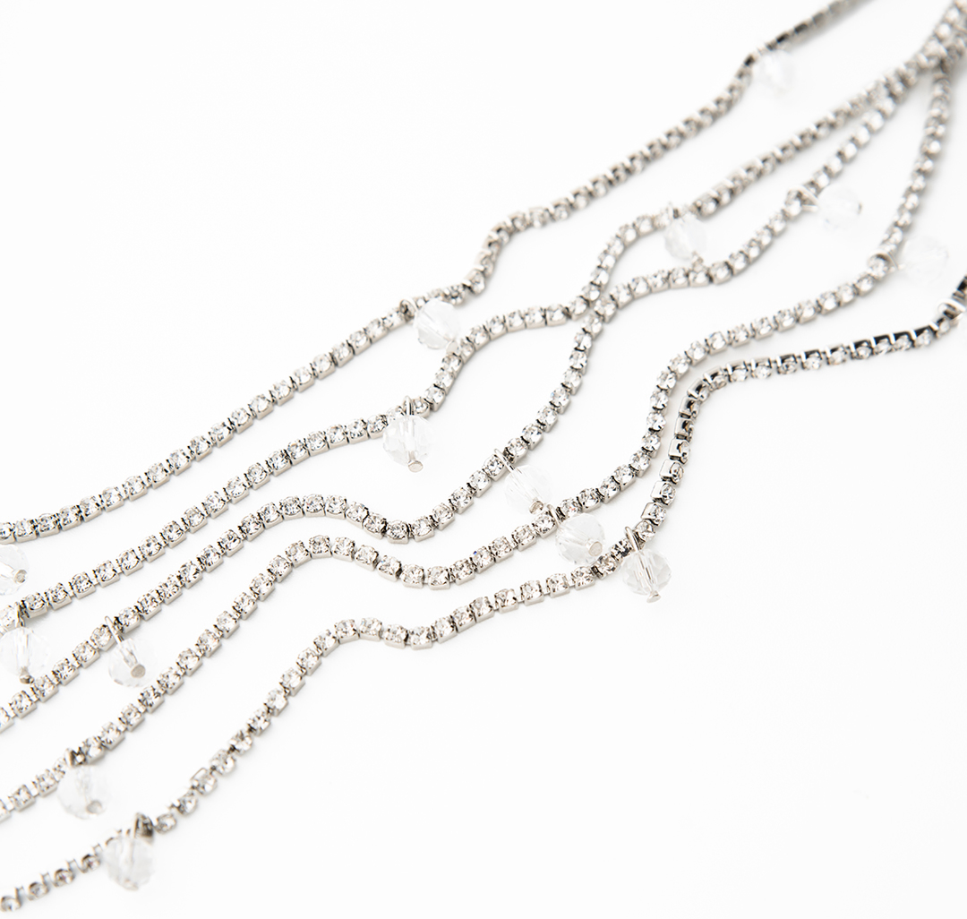Колье Мармалато, цвет Белое серебро-прозрачный #2