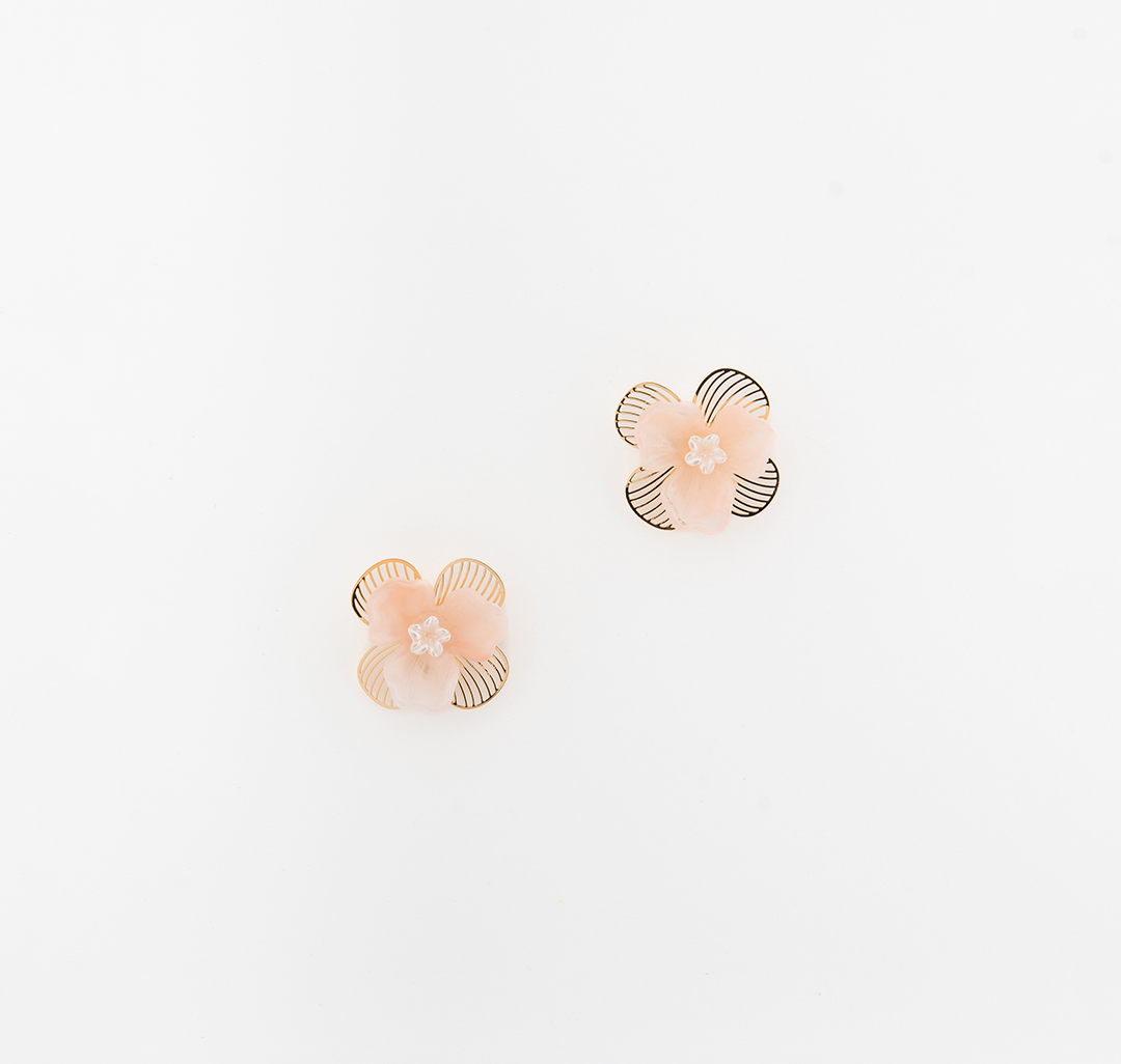 Серьги Мармалато, цвет золото-розовый-белый #4