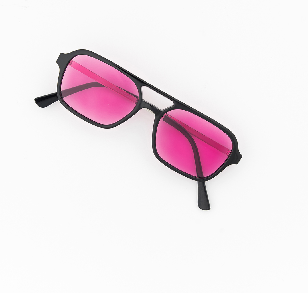 Очки с чехлом Мармалато, цвет черный-прозрачный-розовый #8