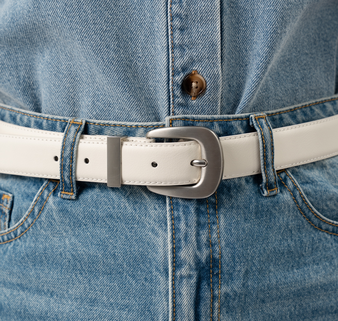 Ремень Мармалато, цвет белый-серебро #4