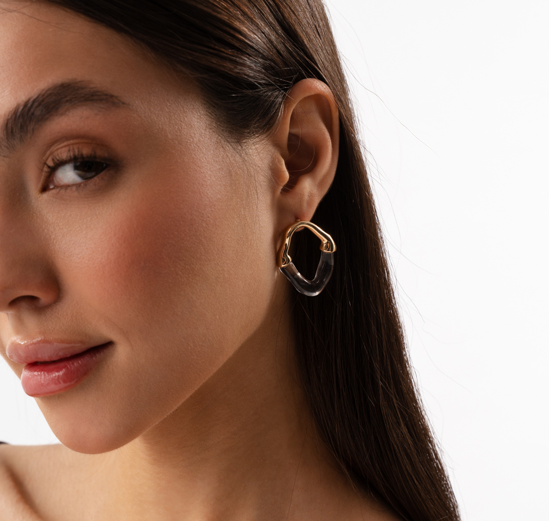 Серьги Мармалато, цвет золото-прозрачный #1