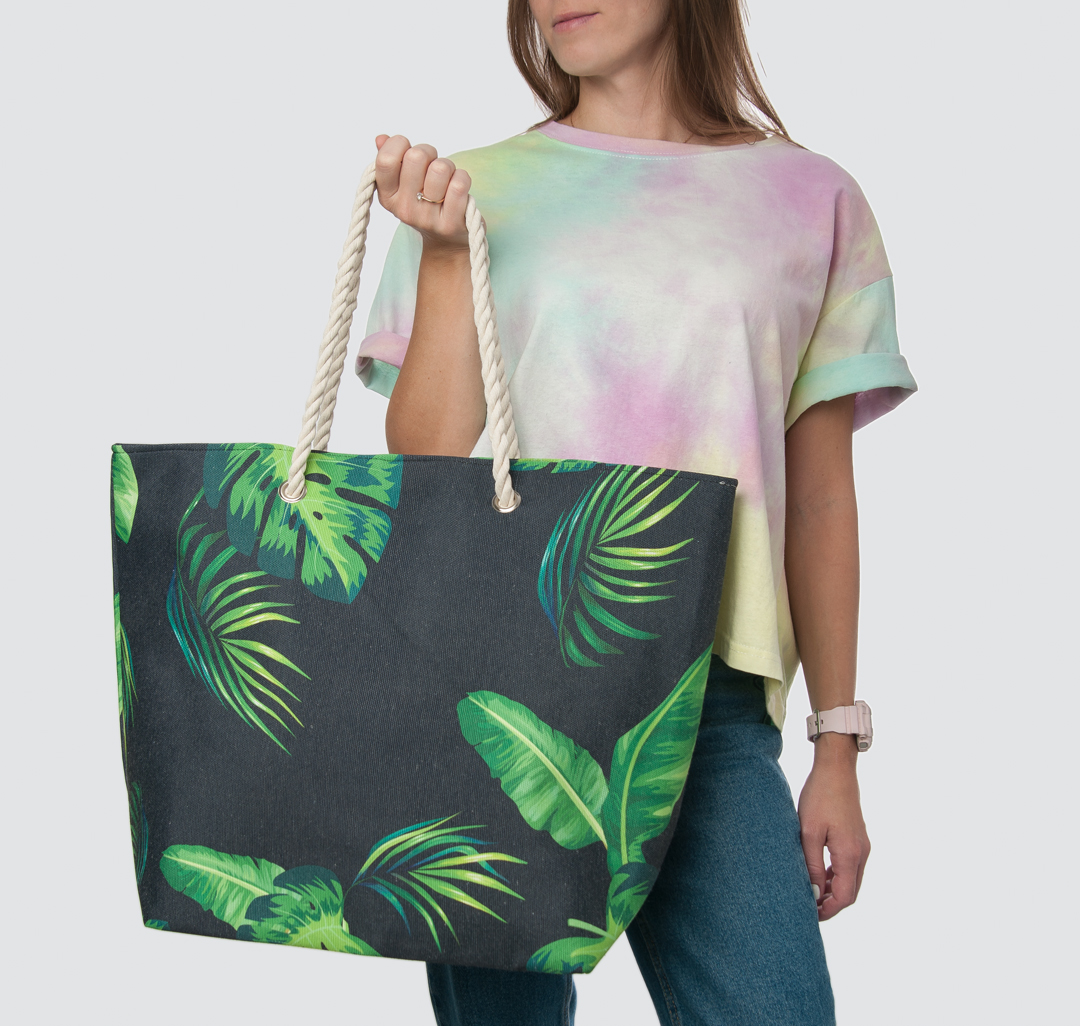 Пляжная сумка Мармалато, цвет Черный-зеленый #2