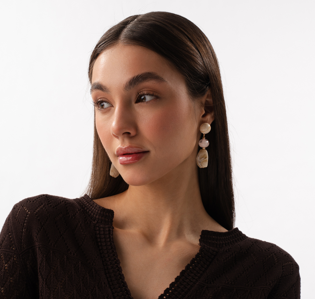 Серьги Мармалато, цвет молочный-золото-мультиколор #2