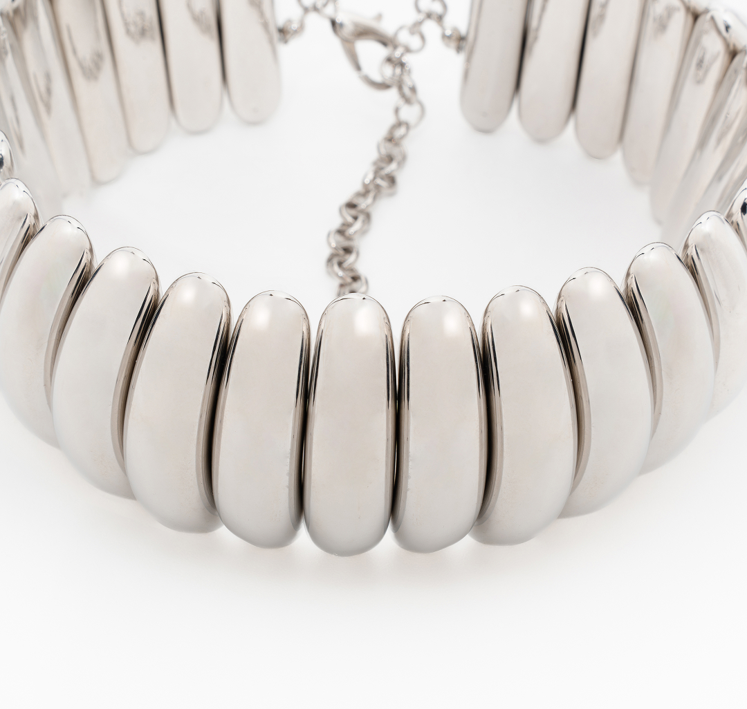 Колье Мармалато, цвет Белое серебро #5