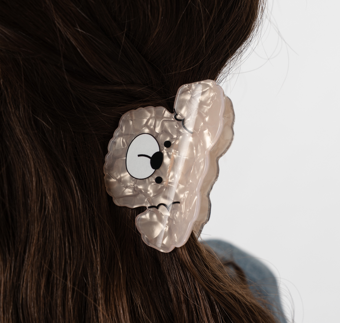 Заколка-краб Мармалато, цвет молочный-черный-белый #2