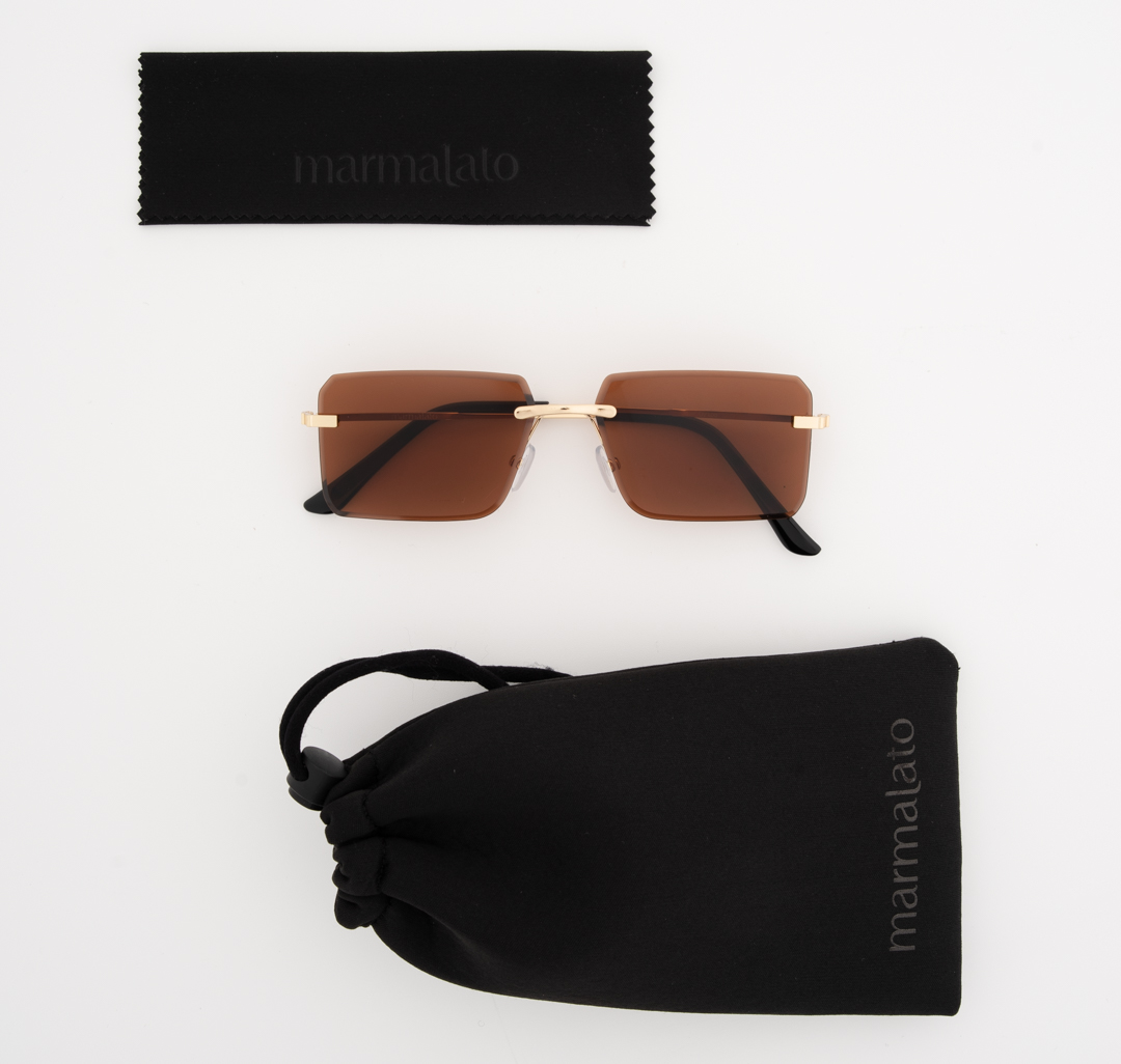 Очки с чехлом Мармалато, цвет коричневый-золото #6