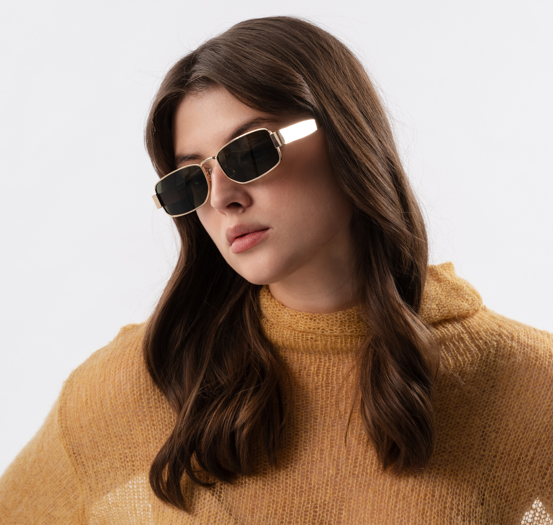 Очки с чехлом Мармалато, цвет зеленый-золото #1