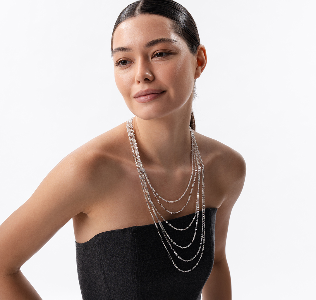 Колье Мармалато, цвет Белое серебро #1