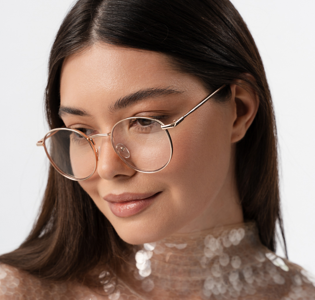 Очки с чехлом Мармалато, цвет прозрачный-золото-бежевый #3