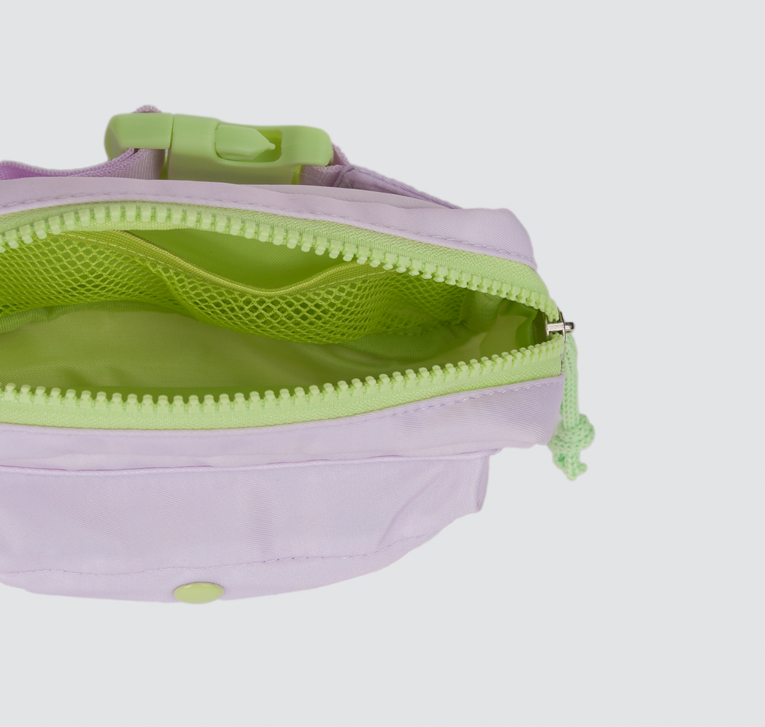 Женская текстильная сумка на пояс Мармалато, цвет Сиреневый-неоновый зеленый #3