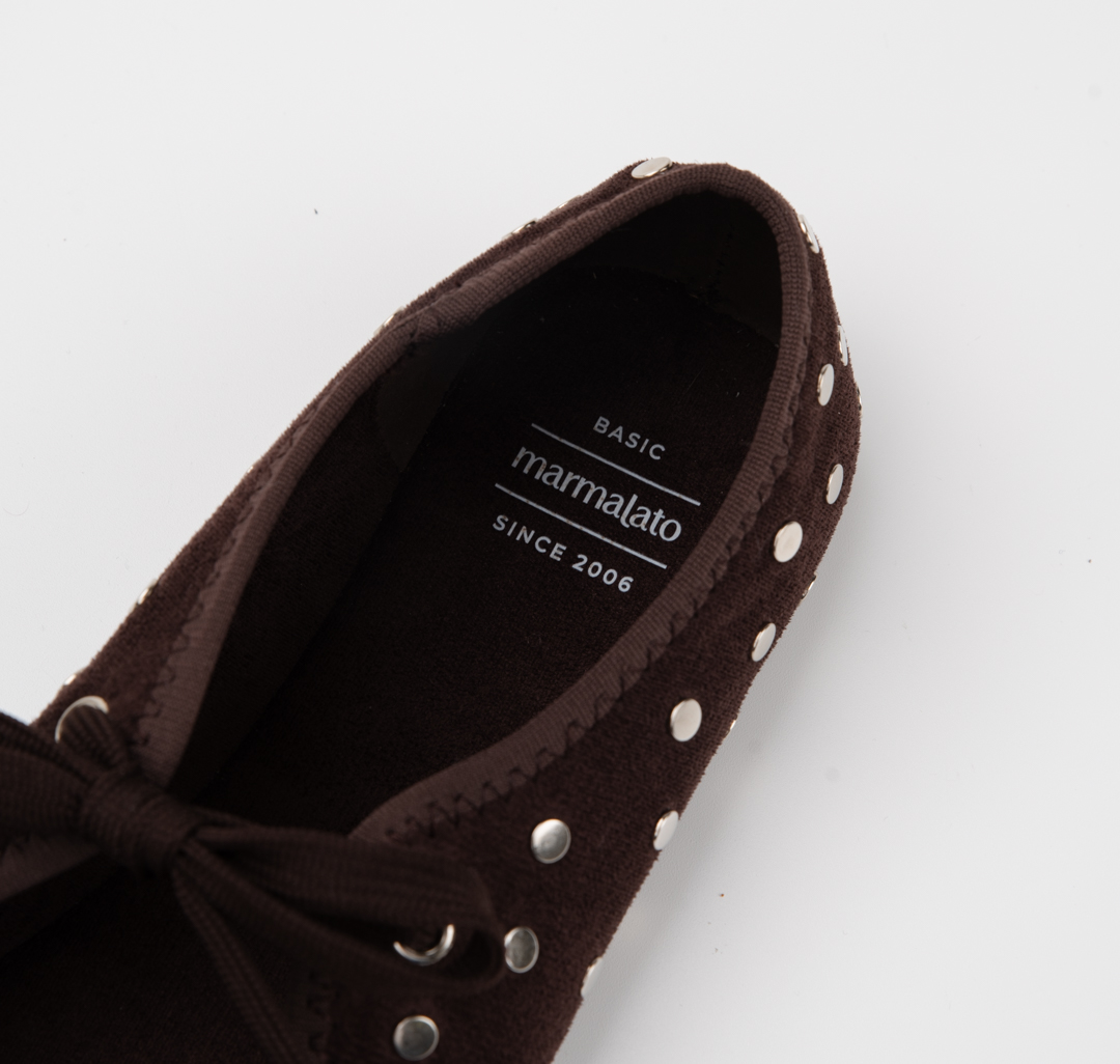 Балетки Мармалато, цвет коричневый-серебро #4